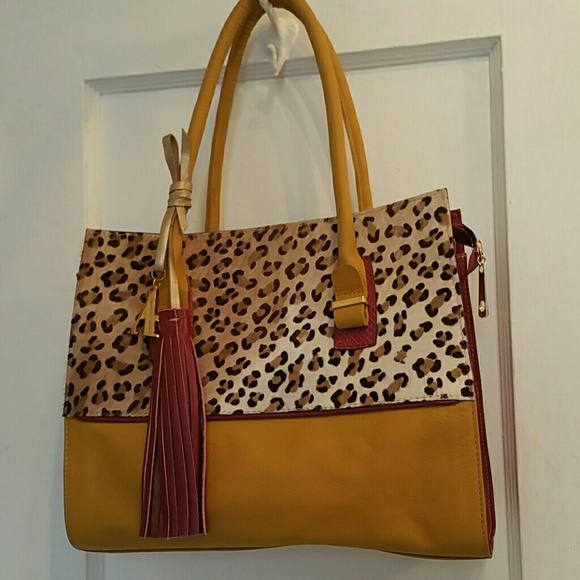 leopard skin handbag